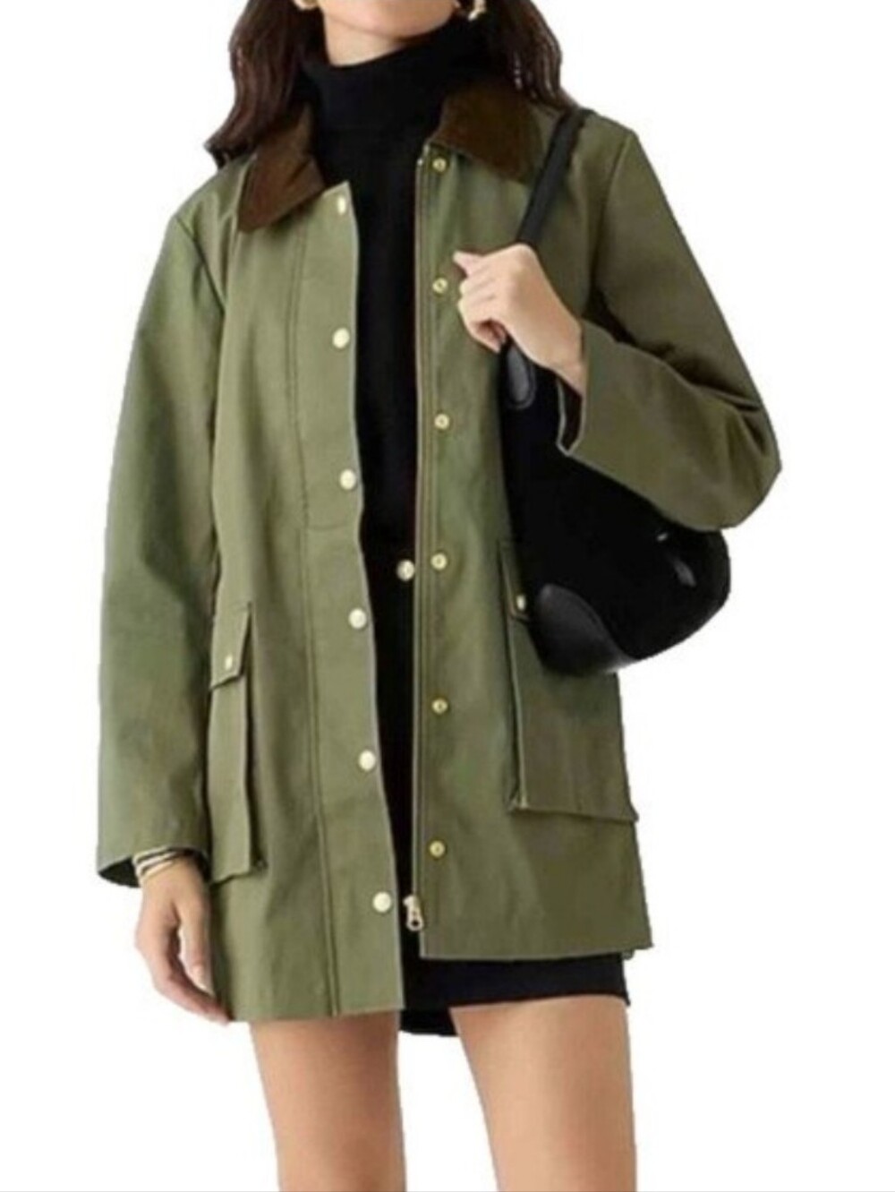 J. CREW Heritage 1986 Barn Jacket in Green Waxed Cotton Twill Womens Size XXS